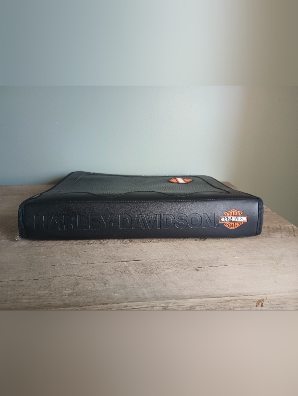 Vtg Mead Harley Davidson Trapper Keeper Binder Organizer Studded Leather 90s - Picture 5 of 14